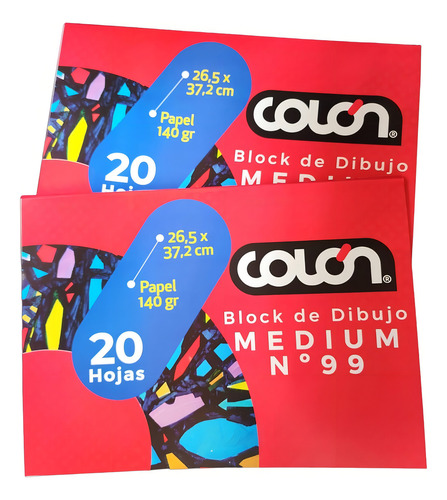 Block De Dibujo Medium Nº 99 Colón Pack 2 Unidades