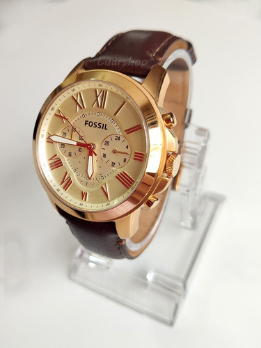 Relógio Masculino Fossil Cronografo Fs4991 Dourado