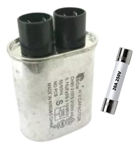 Capacitor Microondas 0.75 Uf 2100v Con Fusible 20a 250v