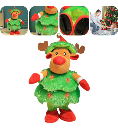 Muñeca Navideña Infantil Con Luces Y Música
