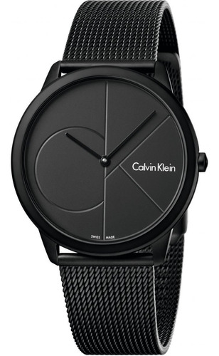 Reloj Calvin Klein Hombre K3m514b1 Minimal Acero Negro Matte