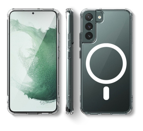 Kit Funda Transparente + Mica Camara Para Galaxy S23 Magsafe