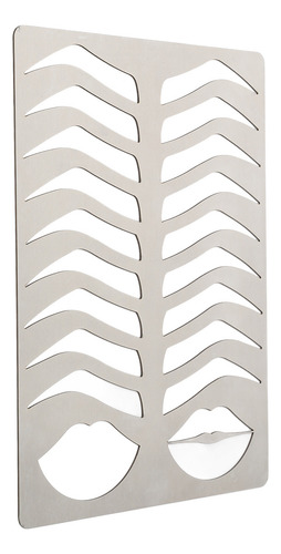 Para Plantillas Para Cejas Y Labios, Plata Cepillada, Acero