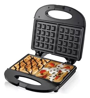 Máquina de waffles elétrica para fazer waffles 2 waffles R207 cor preta