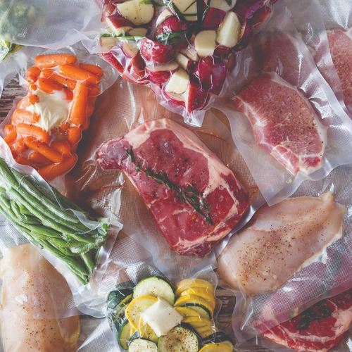 Imagen 2 de 5 de Pack 100 Bolsas Al Vacío Sellado Empacadoras Alimentos Nylon