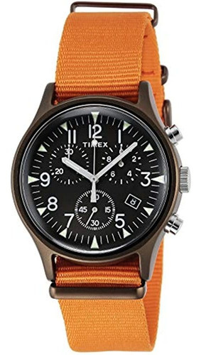 Timex Mk1 Aluminio Cronógrafo 40 Mm Reloj Con Correa Naranja