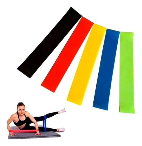 Kit 5 Bandas Elásticas Para Yoga Y Fisioterapia