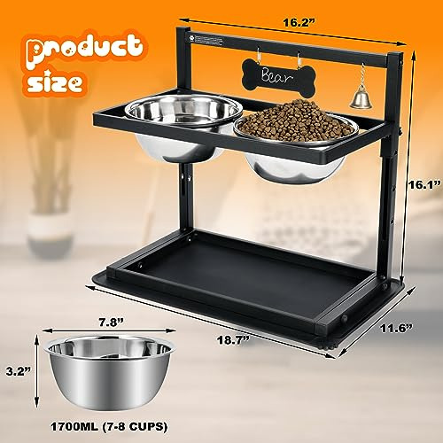Cuencos Elevados Para Perros De Gran Tamaño Y Soporte Ajusta