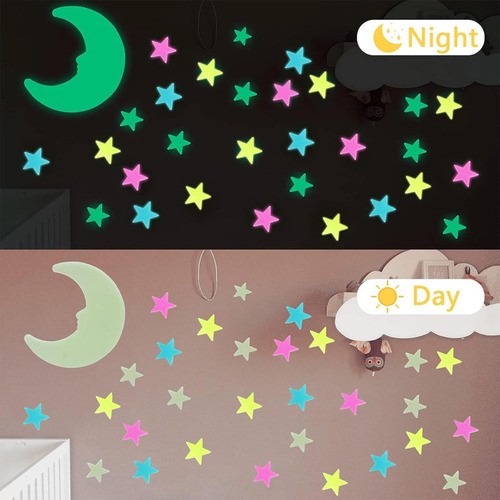 Cx Pegatinas De Estrellas Que Brillan En La Oscuridad
