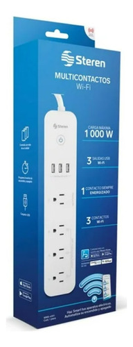Barra Multicontacto Steren Wifi Modelo Wms-4301 Blanco