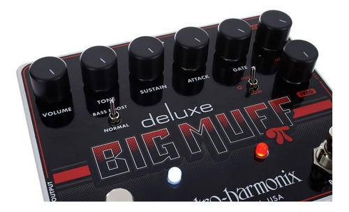 Pedal Ehx Deluxe Big Muff Pi Distortion Sustainer Gate Cor Preto