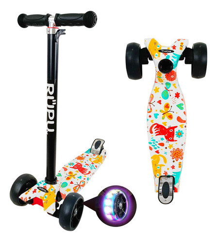 Scooter Monopatin Spring Cat Gato Niñas Regulable Rueda Led