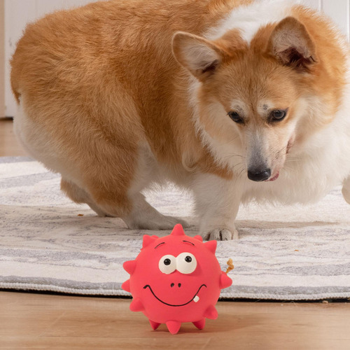 2 Bolas De Látex Para Masticar Para Perros, Juego Rosa Roja