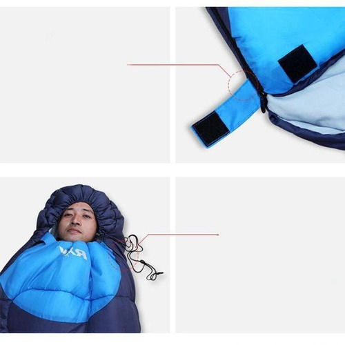 Imagen 4 de 9 de Bolsa De Dormir Con Capucha Y Funda + Aislante Térmico