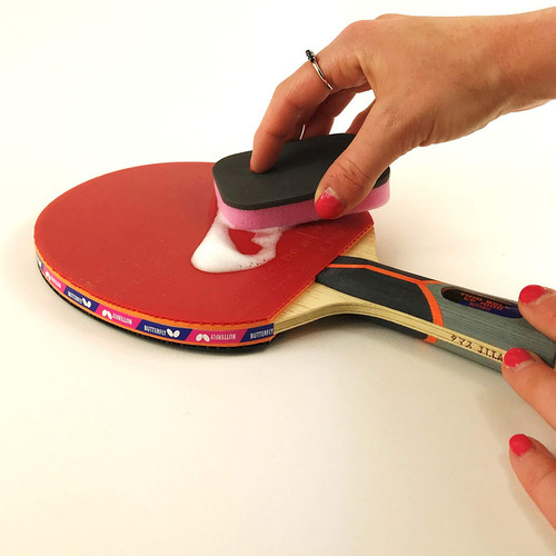 Kit De Limpieza De Raqueta Butterfly Modelo Ping Pong Rosa Y Negro Tipo De Mango