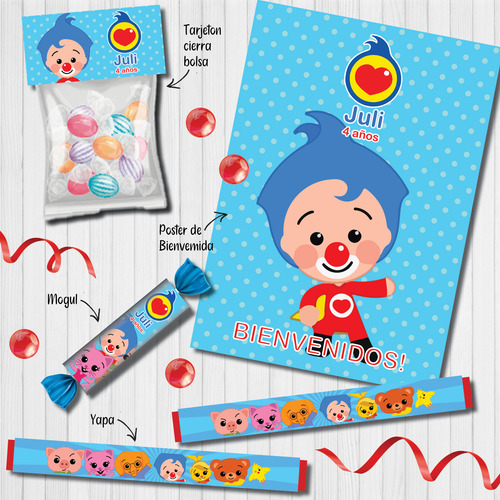Kit Imprimible Personalizado Payaso Plim Plim Cumple Candy