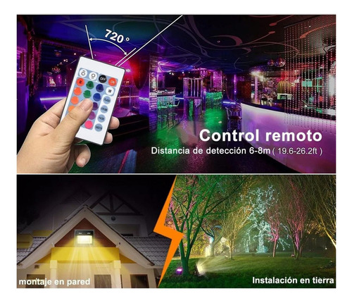 Reflector Led Rgb De 50w Ip66 Para Exterior De La Casa Negro Rgb