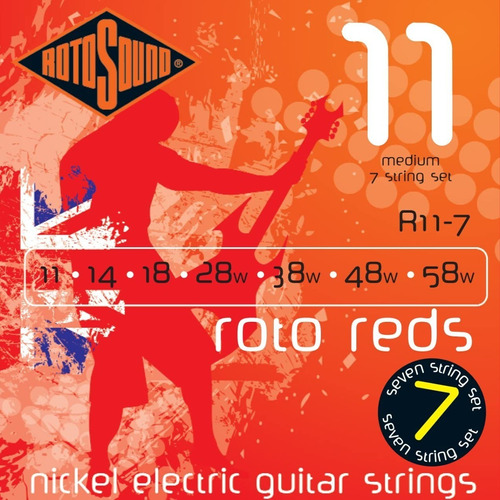 Imagem 1 de 1 de Encordoamento Rotosound Guitarra R11-7 (7 String Set)