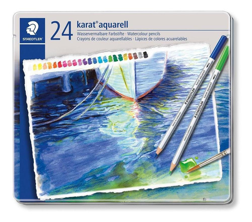 Lápis De Cor Aquarelável Staedtler Karat 24 Cores 125 M24