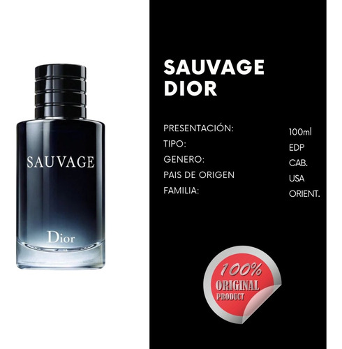 Perfume Christian Dior Sauvage De Hombre Edp 100ml Original