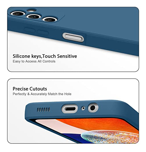 Funda For Galaxy A14 4g 5g Navy Blue 6.6 Plug Silicon Liqui