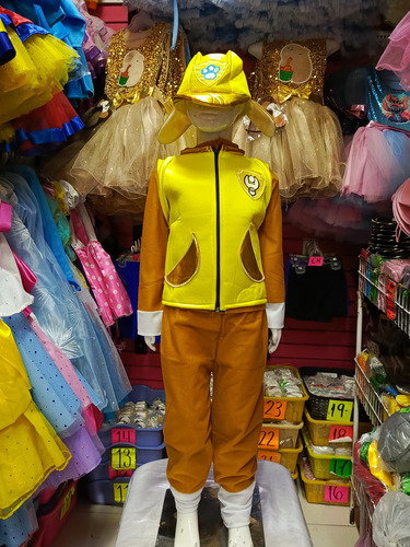Disfraz Cosplay Rubble Paw Patrol Original Para Niños Amarillo 8 Años