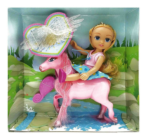 Muñeca Kabibi Girl Con Su Pony Pegasus En Caja --- 3469