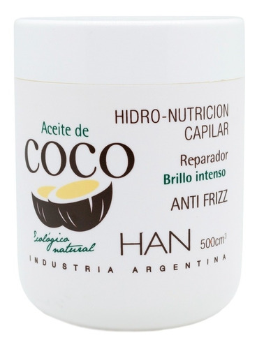 Han Mascara Aceite De Coco Nutricion Baño De Crema X 500