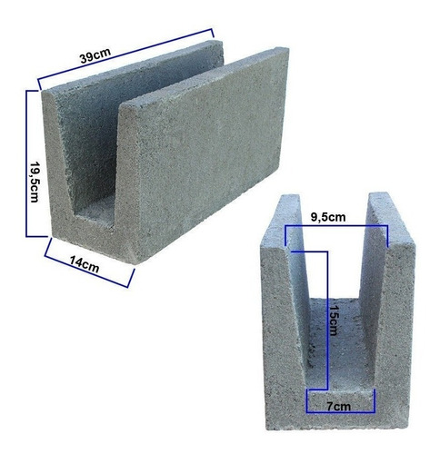 Imagem 3 de 4 de Bloco N14 Forma Canaleta Manual Concreto 14x19x39 Gastrobel