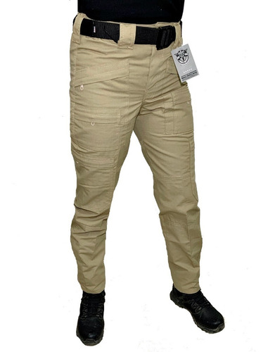 Pantalon Tactico With Zipper Kaki Aviador Army