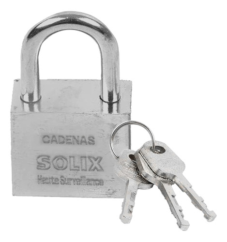 Candado 30mm Con Llave Codificada Cofres Valijas Locker Plateado