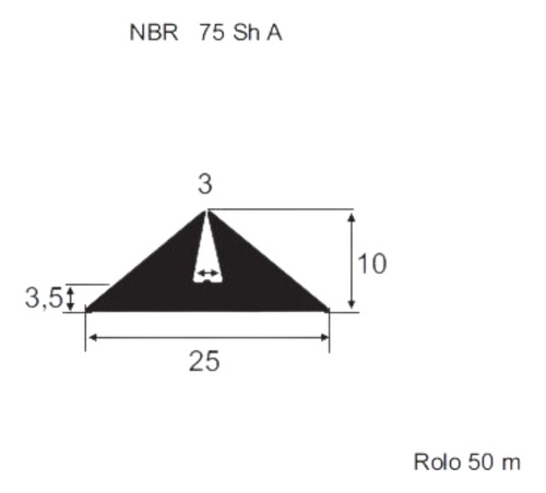 Perfil Cb Triangulo Pre Moldado 25 X 10 X 3,5 ( 50 Metros )