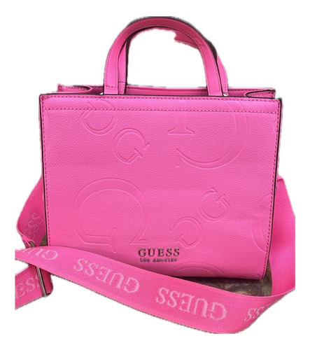 Bolsa Crossbody Guess Bb884181 De Tela Elegante Y Práctica Rosa Chicle Patrón Rosa Chicle