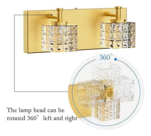 Lámpara De Tocador Dorada, Lámpara De Pared Para Baño, 2 Lám