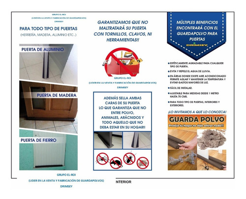 Guarda Polvo Para Puertas Sin Necesidad De Tornillos
