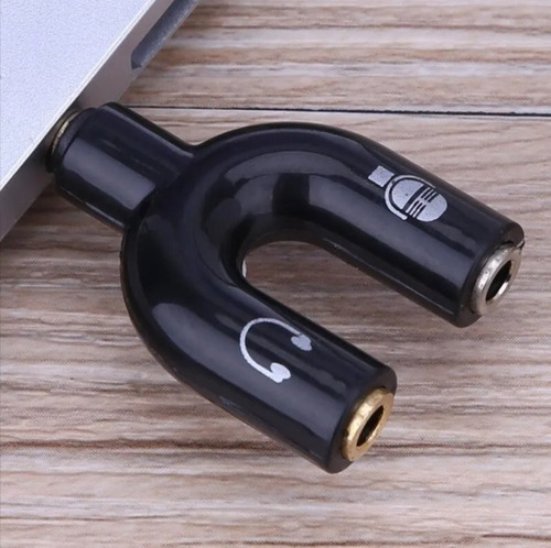 Imagen 2 de 4 de Adaptador Y Splitter De Auricular Mic Macho A 2 Hembras