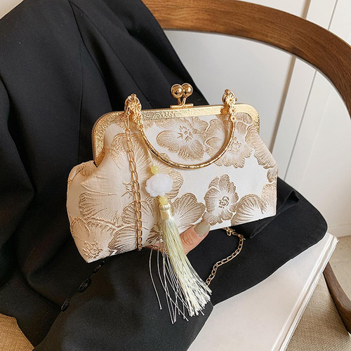 Bolso Bandolera Con Cierre De Beso Y Asa, Estilo