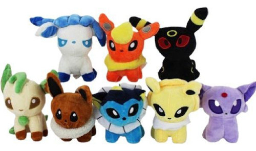 Eevee Evoluções Kit Com 2 Pelúcias Pokemon Eevee E Espeon