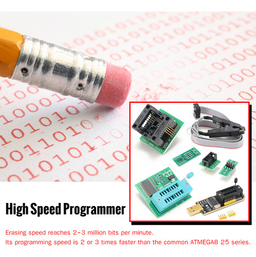 Kit De Programador Usb Ch341a Com Clipe Sop8 E Adaptador De
