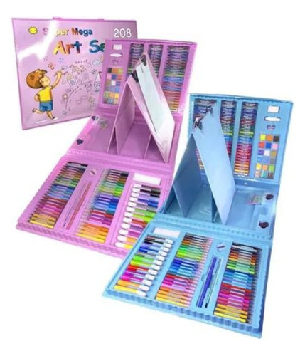 208 Piezas De Arte Para Niños Kit Set De Dibujo Portátil 