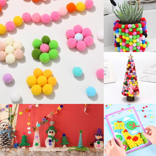 1000 Pompones Para Manualidades, Bolas Borrosas, Pompones De