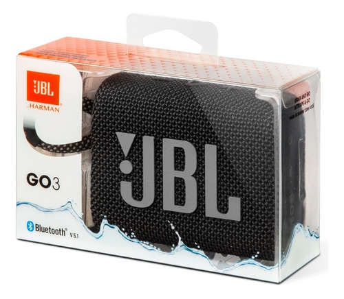 Alto-falante portátil Jbl Go 3 com Bluetooth impermeável preto 110v/220v