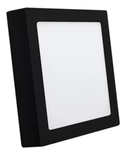 Plafon Led Cuadrado Aplicar 18w Panel Negro Pack 4 Premium