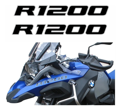 Imagem 2 de 3 de Adesivo Emblema Paralama Bmw R1200 Gs Adventure Preto Par