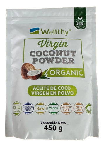 Wellthy Aceite De Coco Virgen Polvo 450g