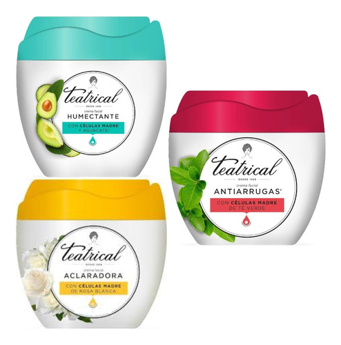 Kit 3 Cremas Teatrical Antiarrugas+humectante+aclaradora Momento De Aplicación Día/noche Tipo De Piel Todo Tipo De Piel