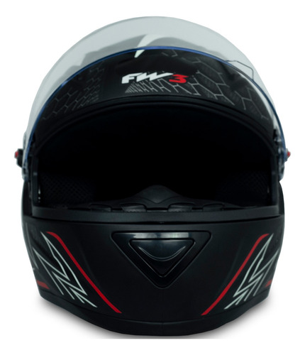 Imagem 3 de 5 de Capacete Para Moto Fw3 Gt2 Branco Vermelho Fosco Tamanho 60