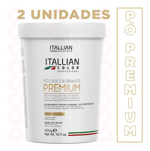 2 Unidades Pó Descolorante Premium Itallian Color