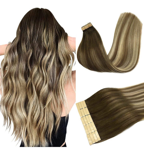 Extensiones De Cabello Balayage Castaño Nuez A Cas 22in 50gr