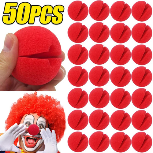 4 X 50x Red Clown Noses Funny Kids Photo Props For Holiday
